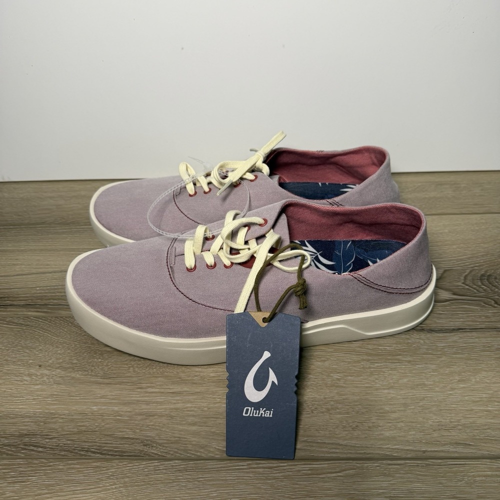 Olukai Tradewind Canvas Casual  Shoes Red Lava Men's Size 10.5 NWT